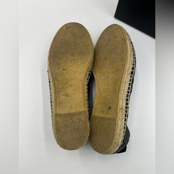 Saint Laurent Black Leather Star Espadrilles Size 39 - Picture 7 of 9